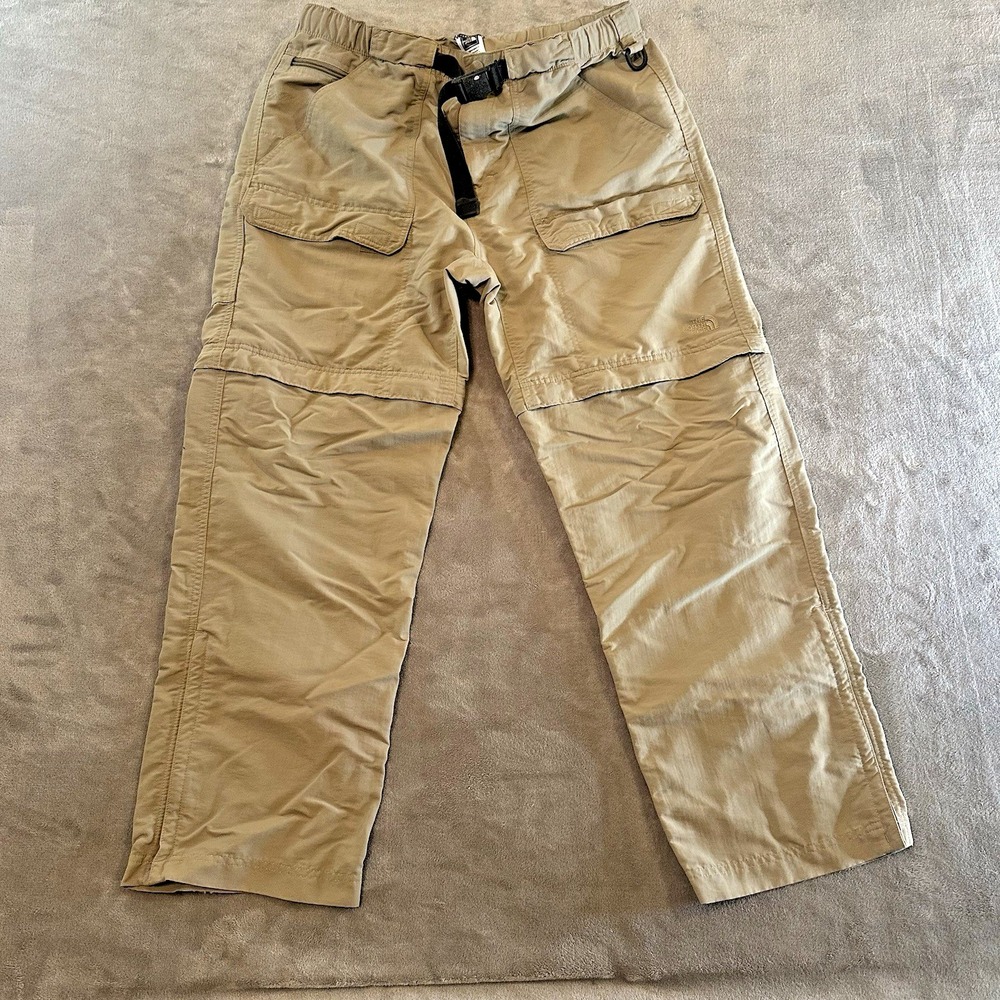 The North Face Tan Convertible Cargo Pants Hiking Outdoor Men's Short Large